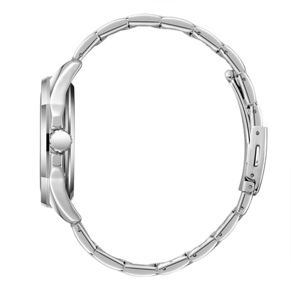 LEE COOPER LC08246.350 SILVER STEEL BAND BLACK DIAL  FOR MEN