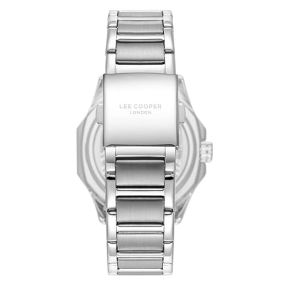 LEE COOPER LC08246.350 SILVER STEEL BAND BLACK DIAL  FOR MEN