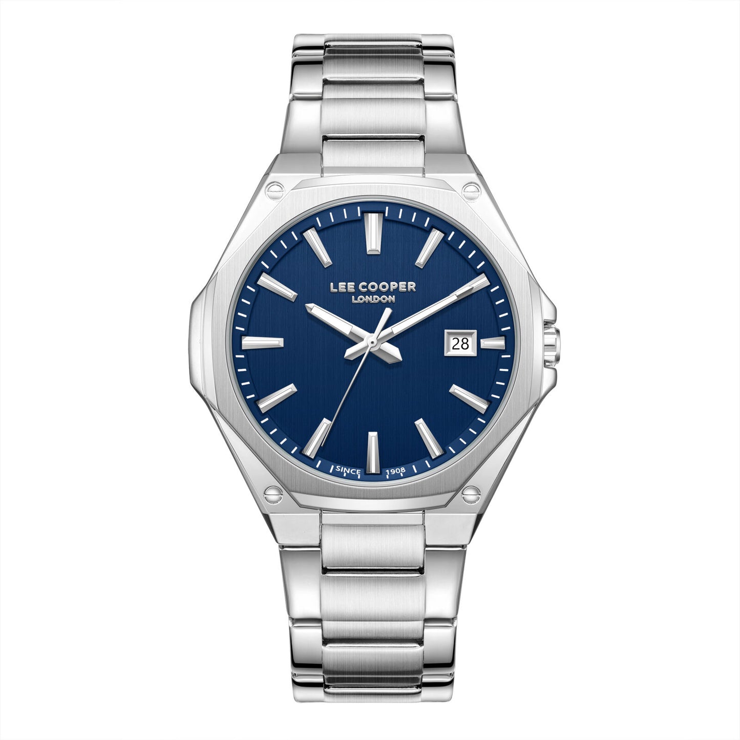 LEE COOPER LC08252.390 SILVER STEEL BAND NAVY BLUE DIAL  FOR MEN