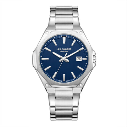 LEE COOPER LC08252.390 SILVER STEEL BAND NAVY BLUE DIAL  FOR MEN