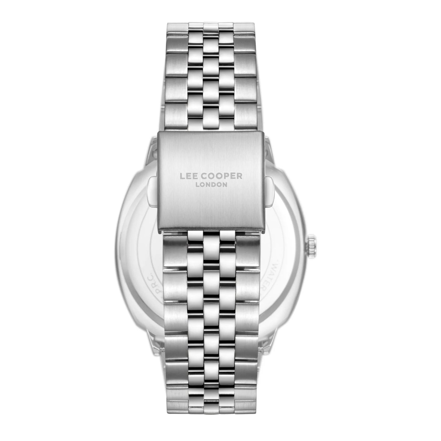 LEE COOPER LC08255.350 SILVER STEEL BAND BLACK DIAL  FOR MEN