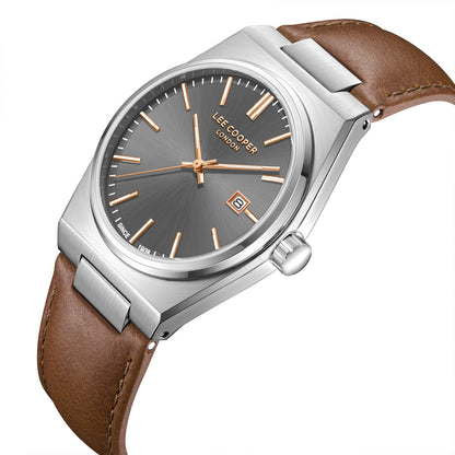 LEE COOPER LC08261.362 BEIGE LEATHER BAND GREY DIAL  FOR MEN