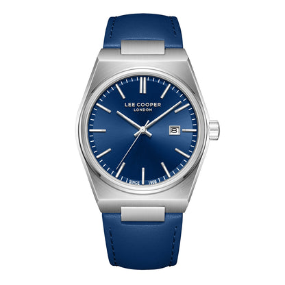LEE COOPER LC08261.399 NAVY BLUE LEATHER BAND NAVY BLUE DIAL  FOR MEN