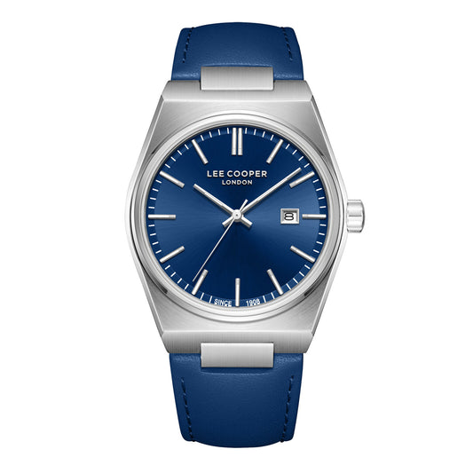LEE COOPER LC08261.399 NAVY BLUE LEATHER BAND NAVY BLUE DIAL  FOR MEN