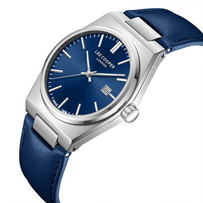 LEE COOPER LC08261.399 NAVY BLUE LEATHER BAND NAVY BLUE DIAL  FOR MEN