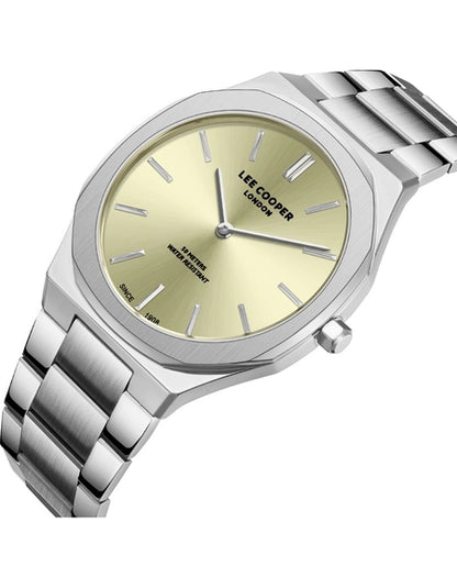 LEE COOPER LC08275.310 SILVER STEEL BAND GREEN DIAL  FOR MEN