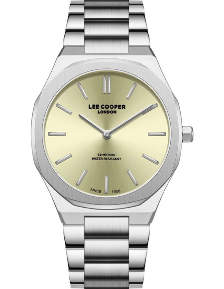 LEE COOPER LC08275.310 SILVER STEEL BAND GREEN DIAL  FOR MEN