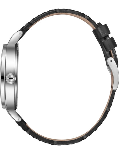 LEE COOPER LC08277.331 BLACK LEATHER BAND SILVER DIAL  FOR MEN