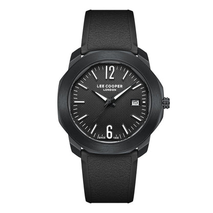 LEE COOPER LC08312.651 BLACK RUBBER BAND BLACK DIAL  FOR MEN