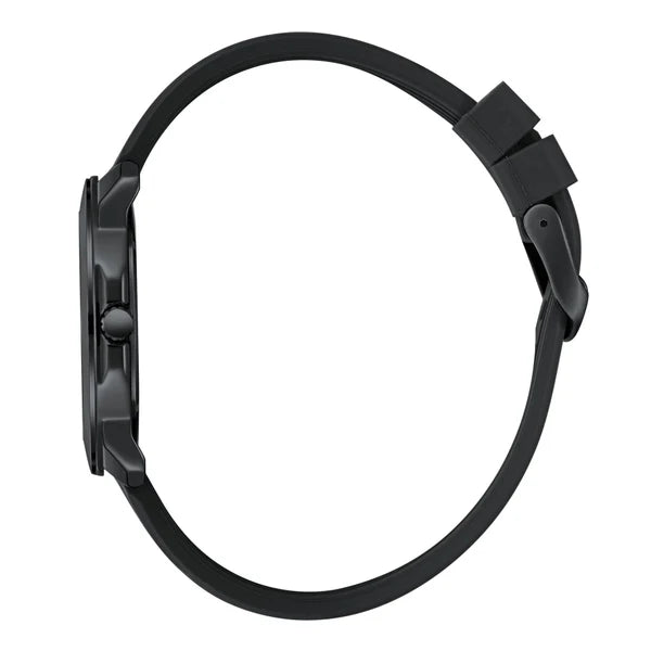 LEE COOPER LC08312.651 BLACK RUBBER BAND BLACK DIAL  FOR MEN