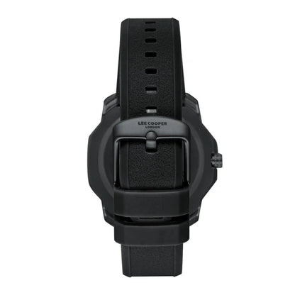 LEE COOPER LC08312.651 BLACK RUBBER BAND BLACK DIAL  FOR MEN