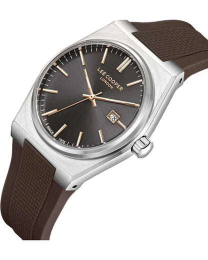 LEE COOPER LC08250.362 BROWN RUBBER BAND BROWN DIAL  FOR MEN