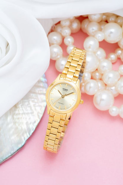 CASIO  LTP-1275G-9A GOLDEN STEEL BAND GOLDEN DIAL  FOR WOMEN
