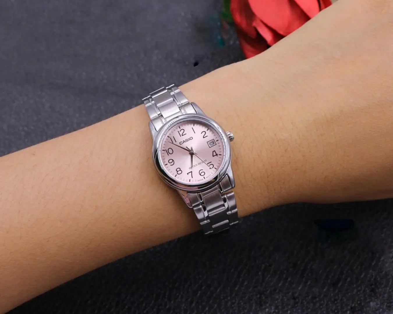 Casio LTP-V002D-4B LTPV002D-4B Pink Dial Watch