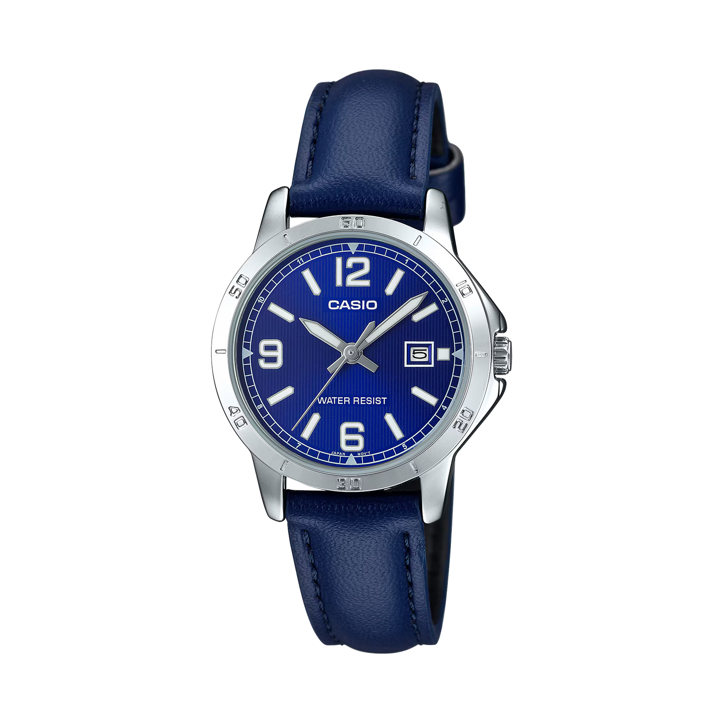 CASIO  LTP-V004L-2B NAVY BLUE LEATHER BAND NAVY BLUE DIAL  FOR WOMEN