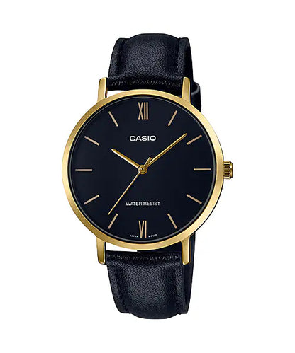Casio LTP-VT01GL-1B Leather Black Watch , Women Watches