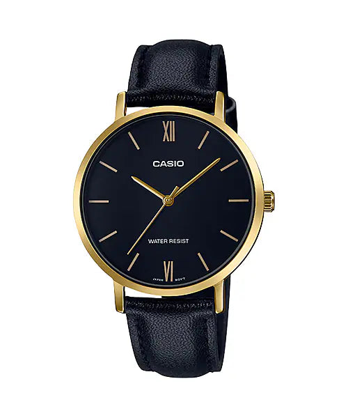 Casio LTP-VT01GL-1B Leather Black Watch , Women Watches