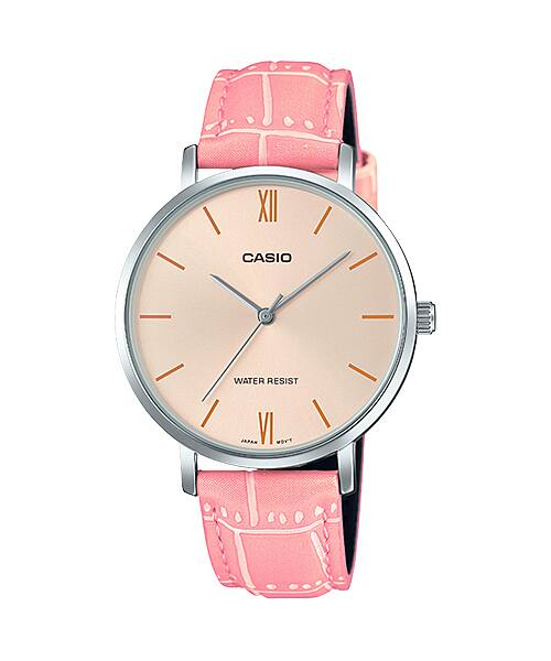 Casio LTP-VT01L-4B Pink Leather , Women Watches