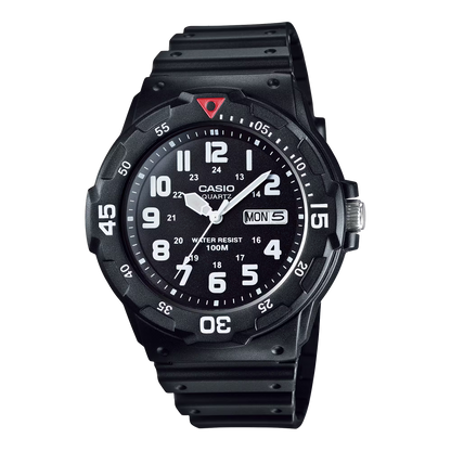 CASIO  MRW-200H-1B BLACK RUBBER BAND BLACK DIAL  FOR MEN