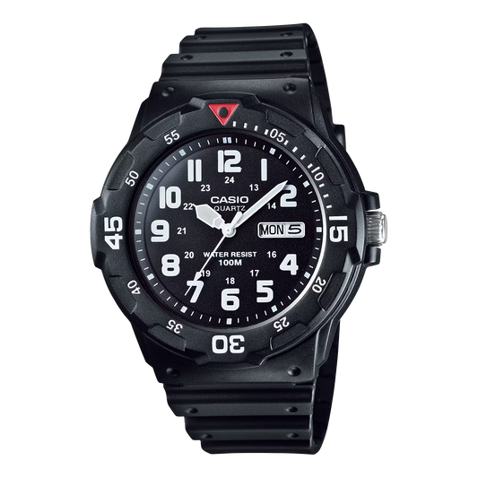 CASIO  MRW-200H-1B BLACK RUBBER BAND BLACK DIAL  FOR MEN