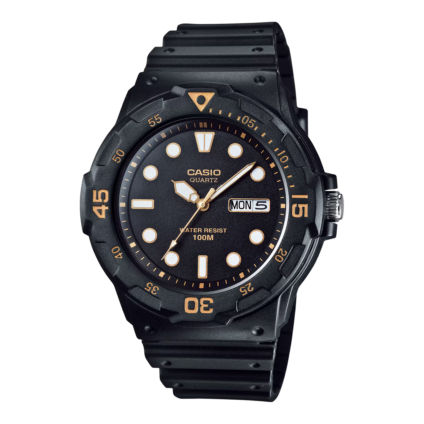 CASIO  MRW-200H-1E BLACK RUBBER BAND BLACK DIAL  FOR MEN