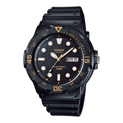CASIO  MRW-200H-1E BLACK RUBBER BAND BLACK DIAL  FOR MEN