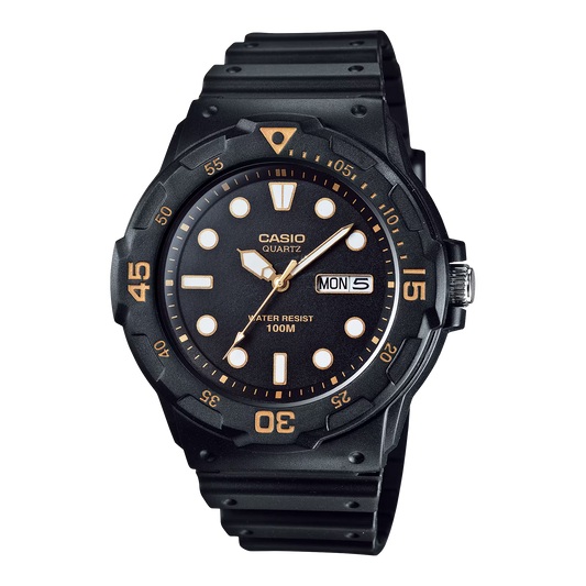CASIO  MRW-200H-1E BLACK RUBBER BAND BLACK DIAL  FOR MEN