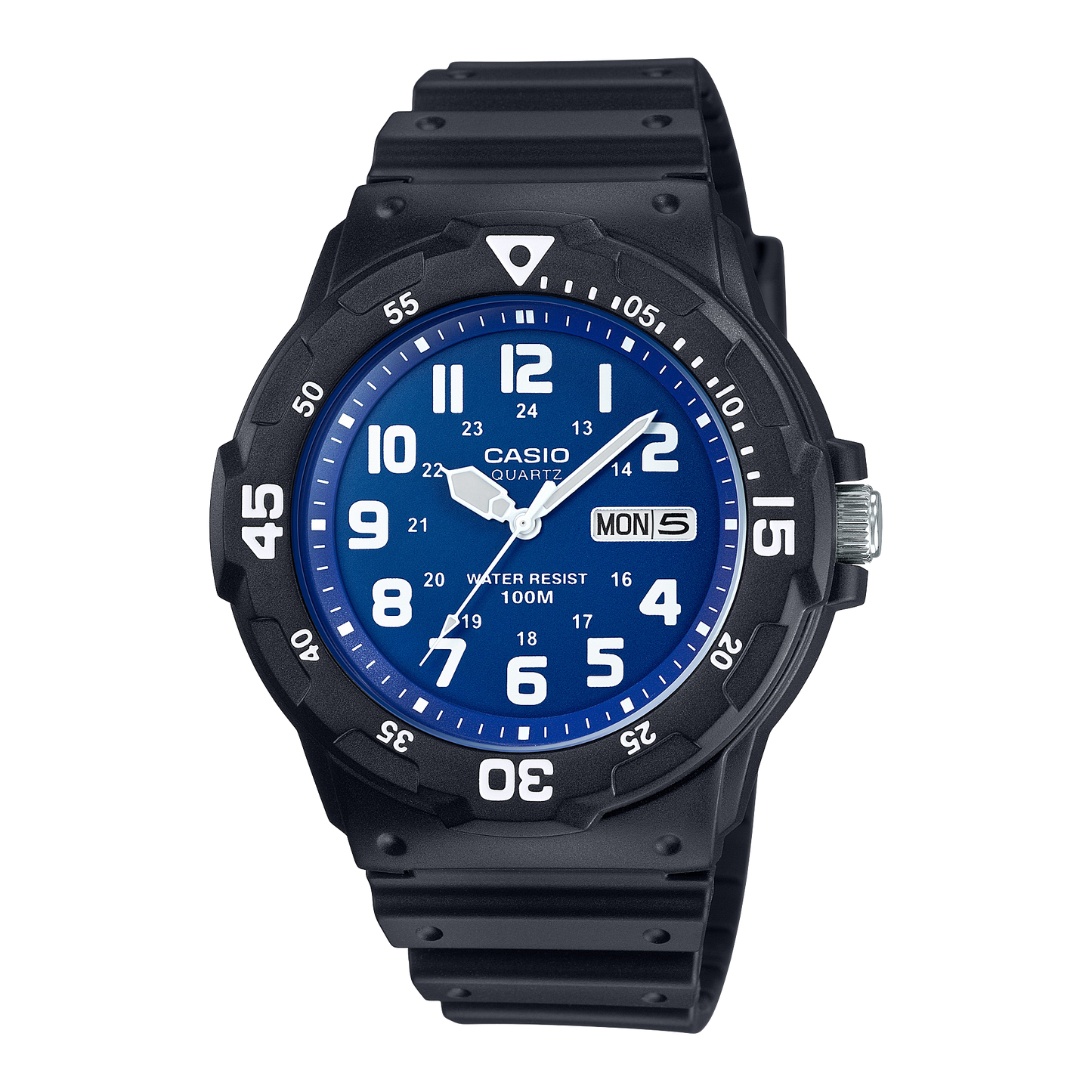 CASIO  MRW-200H-2B2 BLACK RUBBER BAND NAVY BLUE DIAL  FOR MEN