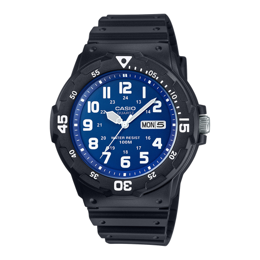 CASIO  MRW-200H-2B2 BLACK RUBBER BAND NAVY BLUE DIAL  FOR MEN