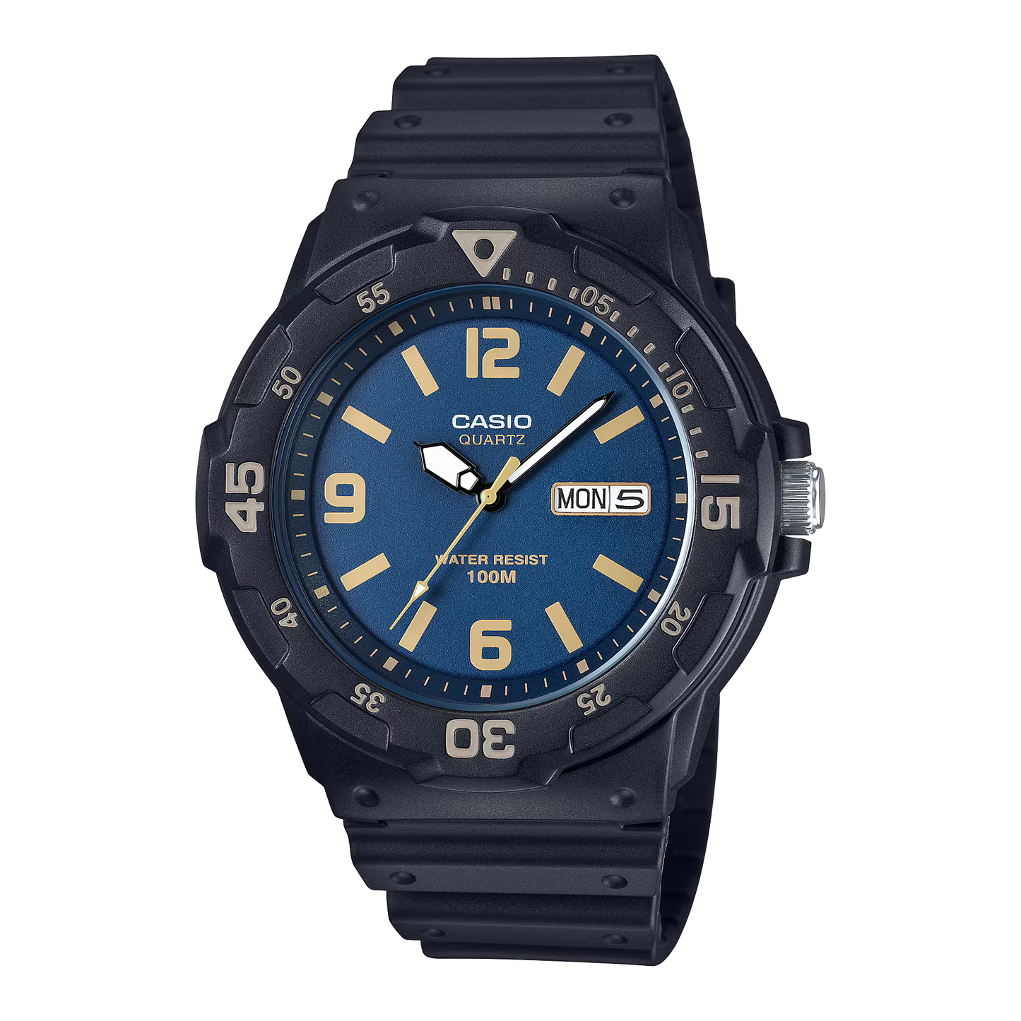 CASIO  MRW-200H-2B3 BLACK RUBBER BAND NAVY BLUE DIAL  FOR MEN