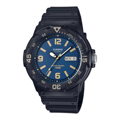 CASIO  MRW-200H-2B3 BLACK RUBBER BAND NAVY BLUE DIAL  FOR MEN