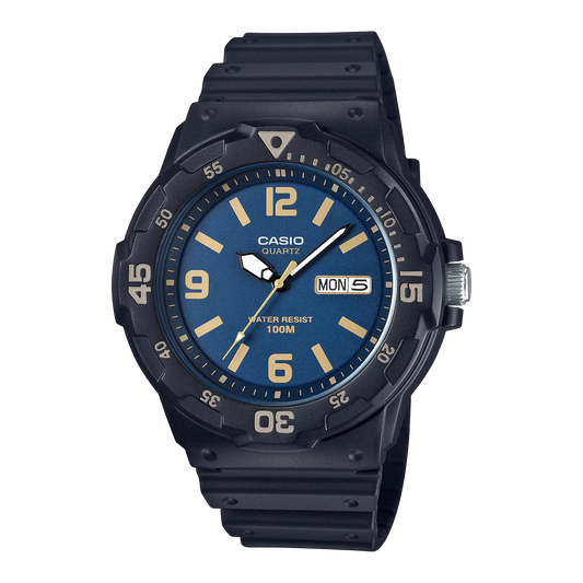 CASIO  MRW-200H-2B3 BLACK RUBBER BAND NAVY BLUE DIAL  FOR MEN