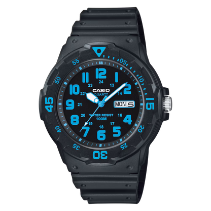 CASIO  MRW-200H-2B BLACK RUBBER BAND BLACK DIAL  FOR MEN
