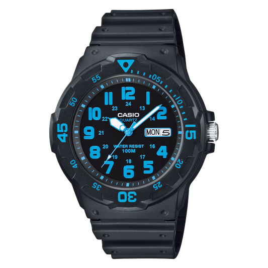 CASIO  MRW-200H-2B BLACK RUBBER BAND BLACK DIAL  FOR MEN