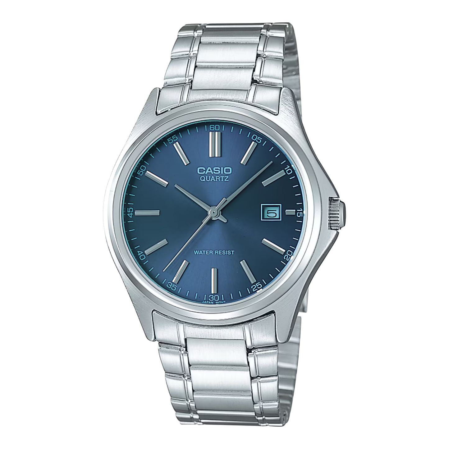 CASIO  MTP-1183A-2A SILVER STEEL BAND NAVY BLUE DIAL  FOR MEN