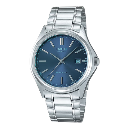 CASIO  MTP-1183A-2A SILVER STEEL BAND NAVY BLUE DIAL  FOR MEN