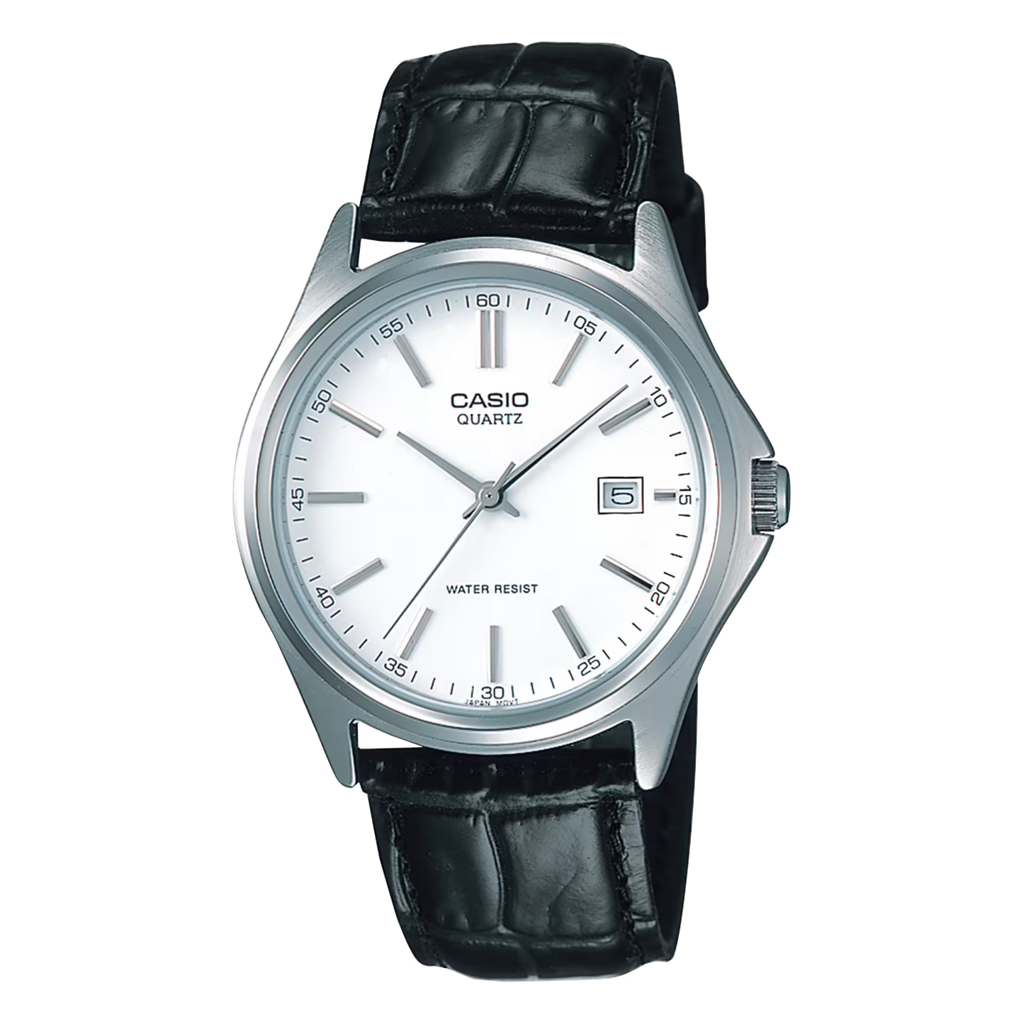 CASIO  MTP-1183E-7A BLACK LEATHER BAND WHITE DIAL  FOR MEN