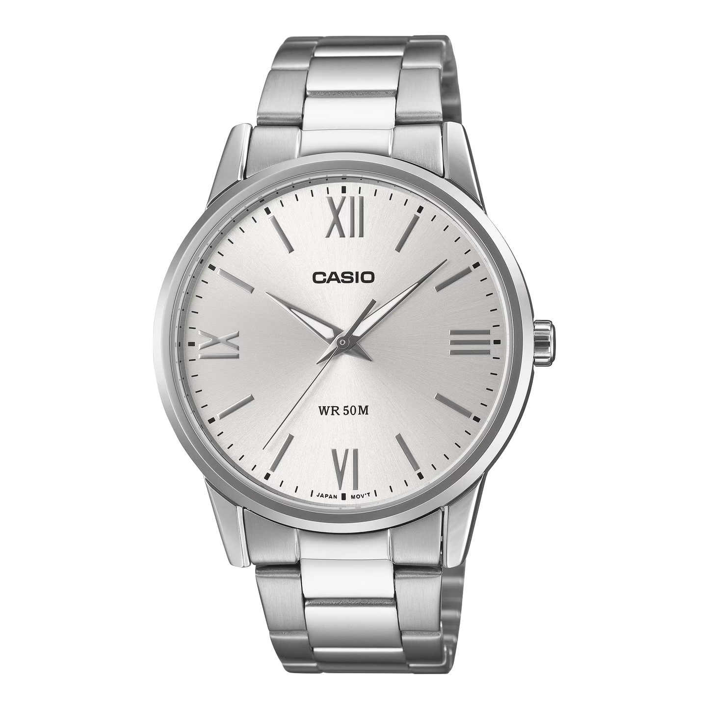 CASIO  MTP-1303DD-7A SILVER STEEL BAND SILVER DIAL  FOR MEN