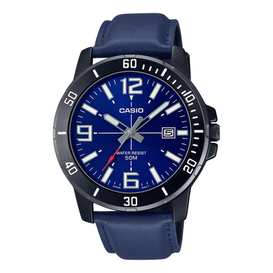 Casio, MTP-VD01BL-2BVUDF, Men's Watch - Black Leather