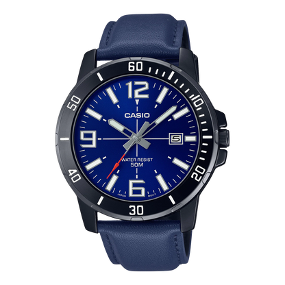 Casio, MTP-VD01BL-2BVUDF, Men's Watch - Black Leather