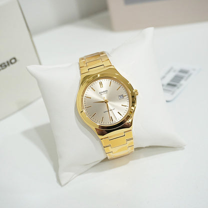 CASIO  MTP-1170N-9A GOLDEN STEEL BAND GOLDEN DIAL  FOR MEN