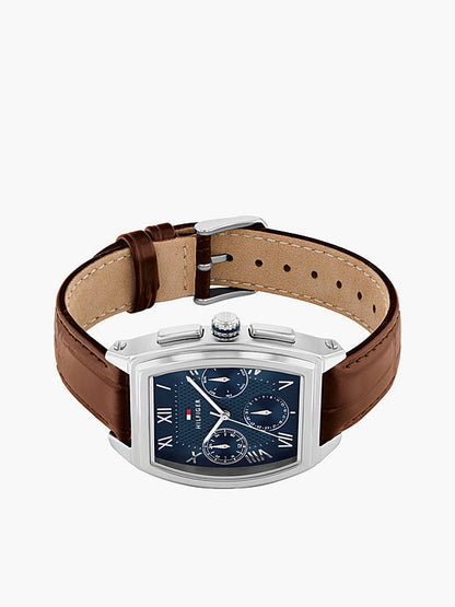 TOMMY HILFIGER 1710760 BROWN LEATHER BAND BLUE DIAL FOR MEN