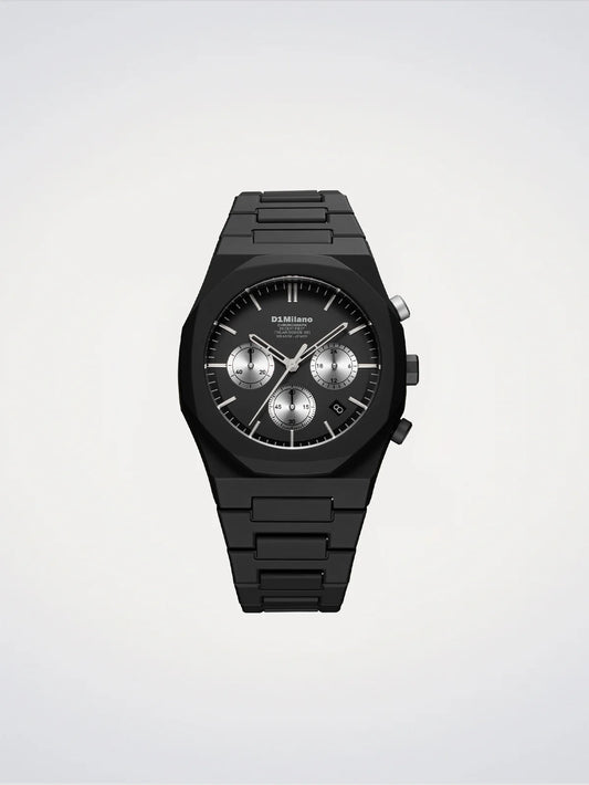 D1 MILANO D1-PHBJ15 BLACK POLY CARBON BAND BLACK DIAL FOR MEN