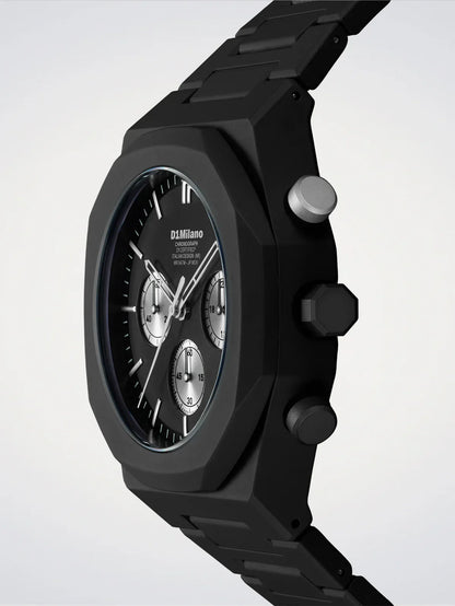 D1 MILANO D1-PHBJ15 BLACK POLY CARBON BAND BLACK DIAL FOR MEN