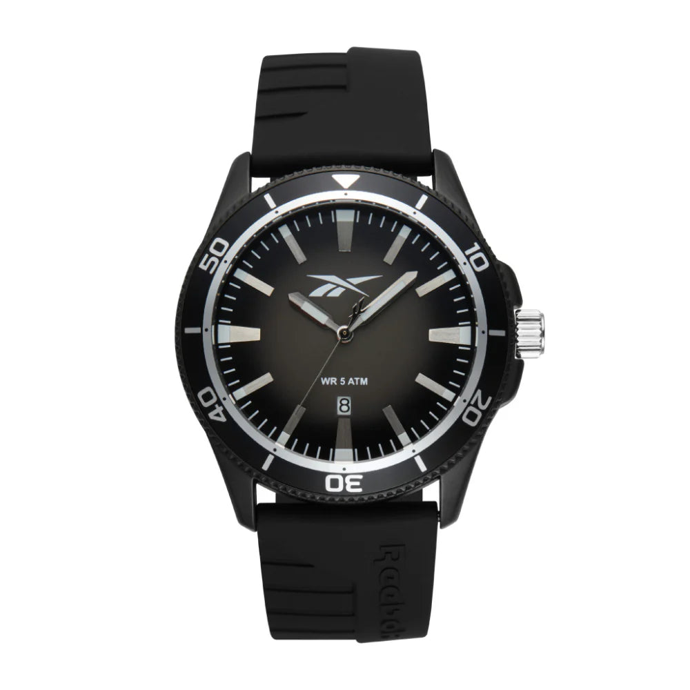Reebok RV-COT-G3-ABIB-BW Black Rubber Band Black Dial For Men