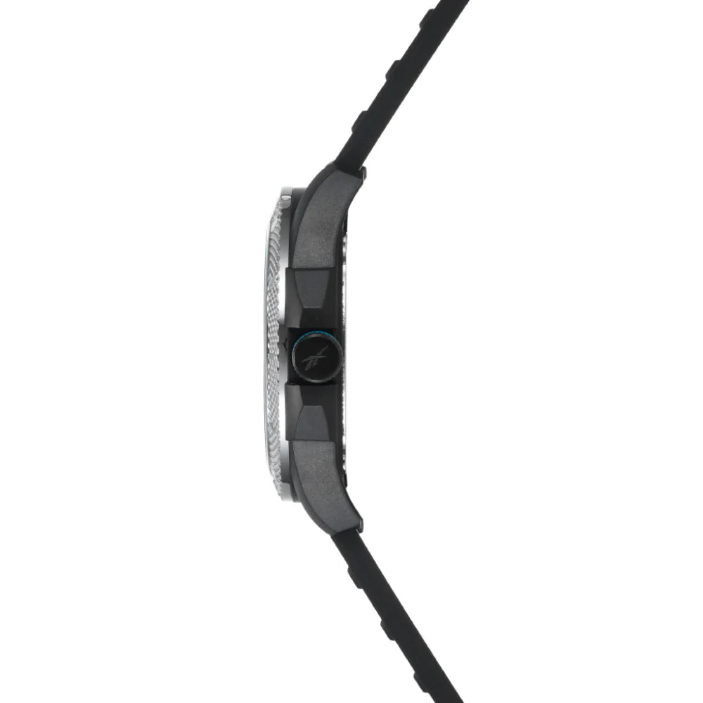 Reebok RV-GRD-G3-PBIB-BW Black Rubber Band Black Dial For Men