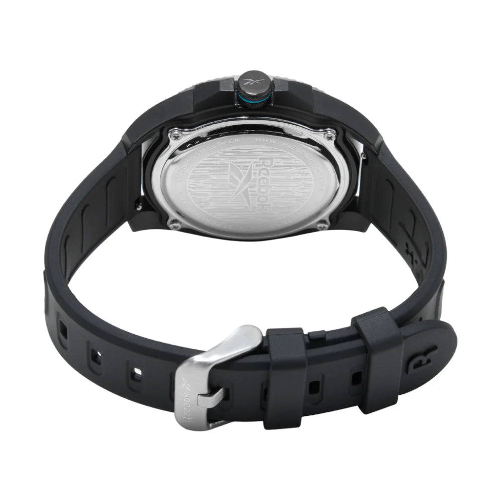 Reebok RV-GRD-G3-PBIB-BW Black Rubber Band Black Dial For Men