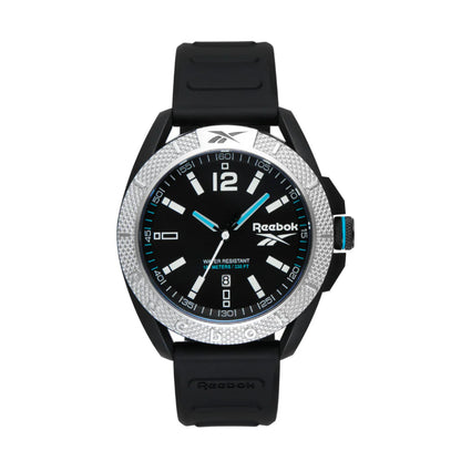 Reebok RV-GRD-G3-PBIB-BW Black Rubber Band Black Dial For Men