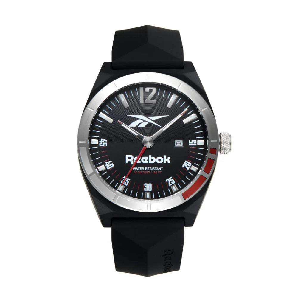Reebok RV-LGA-G3-PBIB-B1 Black Rubber Band Black Dial For Men