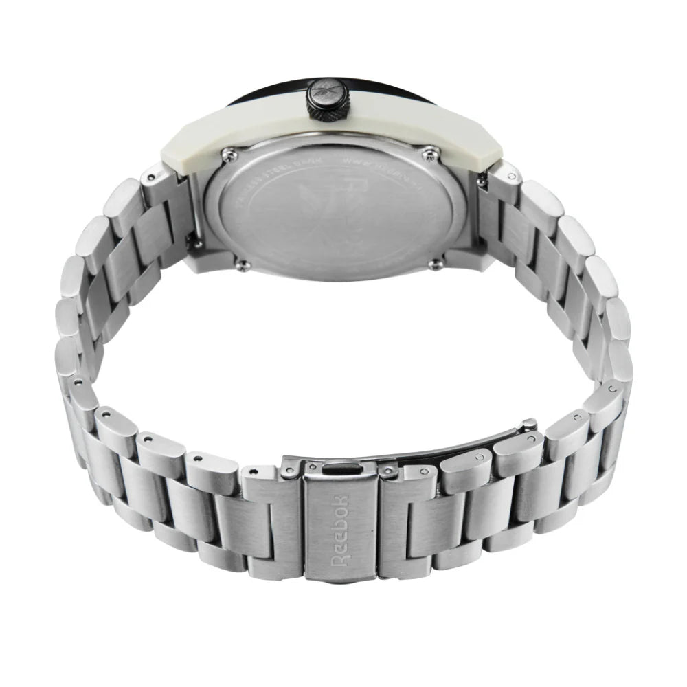 Reebok RV-LGA-G3-PSS1-BY Silver Steel Band Black Dial For Men
